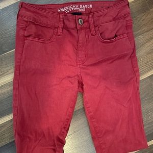 AMERICAN EAGLE red low rise jeans size 2